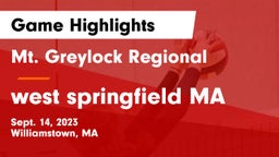 Mt. Greylock Regional  vs west springfield MA Game Highlights - Sept. 14, 2023