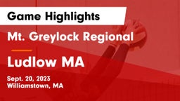 Mt. Greylock Regional  vs Ludlow MA Game Highlights - Sept. 20, 2023