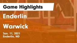 Enderlin  vs Warwick  Game Highlights - Jan. 11, 2021