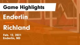 Enderlin  vs Richland  Game Highlights - Feb. 12, 2021
