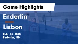 Enderlin  vs Lisbon  Game Highlights - Feb. 20, 2020