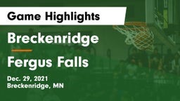 Breckenridge  vs Fergus Falls  Game Highlights - Dec. 29, 2021