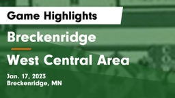 Breckenridge  vs West Central Area Game Highlights - Jan. 17, 2023