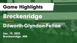 Breckenridge  vs Dilworth-Glyndon-Felton  Game Highlights - Jan. 19, 2023