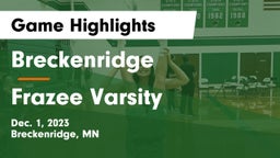 Breckenridge  vs Frazee Varsity  Game Highlights - Dec. 1, 2023
