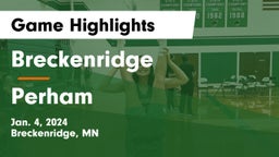 Breckenridge  vs Perham  Game Highlights - Jan. 4, 2024