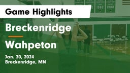 Breckenridge  vs Wahpeton Game Highlights - Jan. 20, 2024