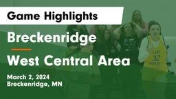 Breckenridge  vs West Central Area Game Highlights - March 2, 2024
