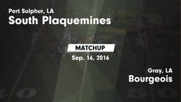 Matchup: South Plaquemines vs. Bourgeois  2016