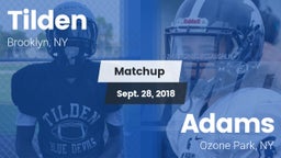 Matchup: Tilden vs. Adams  2018
