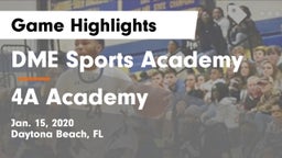 DME Sports Academy  vs 4A Academy Game Highlights - Jan. 15, 2020