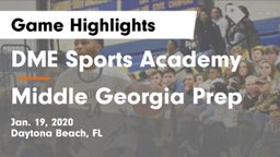 DME Sports Academy  vs Middle Georgia Prep Game Highlights - Jan. 19, 2020
