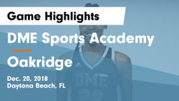 DME Sports Academy  vs Oakridge Game Highlights - Dec. 20, 2018