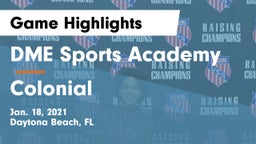 DME Sports Academy  vs Colonial  Game Highlights - Jan. 18, 2021