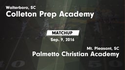 Matchup: Colleton Prep Academ vs. Palmetto Christian Academy  2016