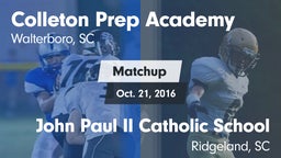Matchup: Colleton Prep Academ vs. John Paul II Catholic School 2016