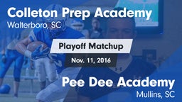 Matchup: Colleton Prep Academ vs. *** Dee Academy  2016