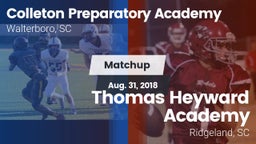 Matchup: CPAHS vs. Thomas Heyward Academy  2018
