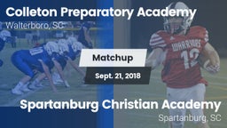Matchup: CPAHS vs. Spartanburg Christian Academy  2018