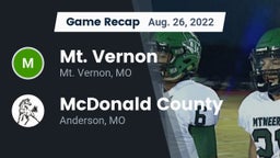 Recap: Mt. Vernon  vs. McDonald County  2022