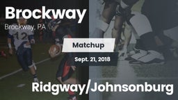 Matchup: Brockway vs. Ridgway/Johnsonburg 2018