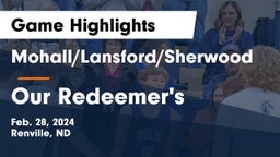 Mohall/Lansford/Sherwood  vs Our Redeemer's  Game Highlights - Feb. 28, 2024