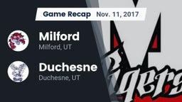 Recap: Milford  vs. Duchesne  2017