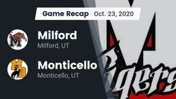 Recap: Milford  vs. Monticello  2020