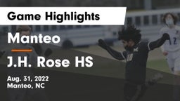 Manteo  vs J.H. Rose HS Game Highlights - Aug. 31, 2022