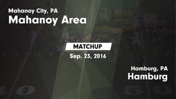 Matchup: Mahanoy Area vs. Hamburg  2016