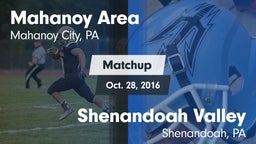 Matchup: Mahanoy Area vs. Shenandoah Valley  2016
