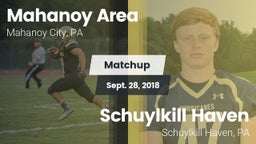 Matchup: Mahanoy Area vs. Schuylkill Haven  2018