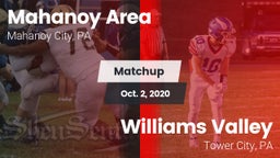 Matchup: Mahanoy Area vs. Williams Valley  2020