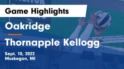 Oakridge  vs Thornapple Kellogg  Game Highlights - Sept. 10, 2022