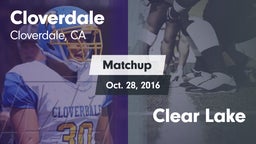 Matchup: Cloverdale vs. Clear Lake  2016
