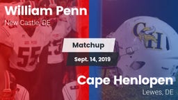 Matchup: William Penn vs. Cape Henlopen  2019