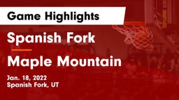 Spanish Fork  vs Maple Mountain  Game Highlights - Jan. 18, 2022