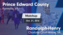 Matchup: Prince Edward County vs. Randolph-Henry  2016