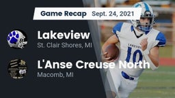 Recap: Lakeview  vs. L'Anse Creuse North  2021