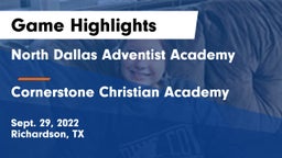 North Dallas Adventist Academy  vs Cornerstone Christian Academy  Game Highlights - Sept. 29, 2022