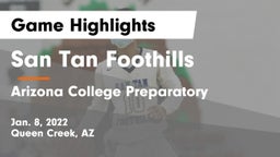 San Tan Foothills  vs Arizona College Preparatory  Game Highlights - Jan. 8, 2022