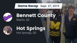 Recap: Bennett County  vs. Hot Springs  2019