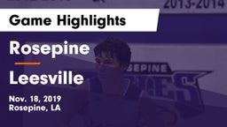 Rosepine  vs Leesville  Game Highlights - Nov. 18, 2019