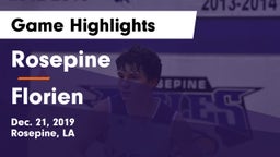 Rosepine  vs Florien  Game Highlights - Dec. 21, 2019