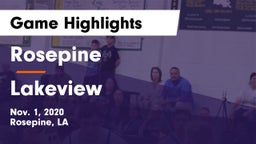 Rosepine  vs Lakeview  Game Highlights - Nov. 1, 2020