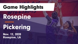 Rosepine  vs Pickering  Game Highlights - Nov. 12, 2020