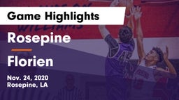 Rosepine  vs Florien  Game Highlights - Nov. 24, 2020