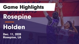 Rosepine  vs Holden  Game Highlights - Dec. 11, 2020