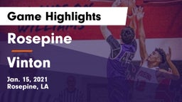 Rosepine  vs Vinton  Game Highlights - Jan. 15, 2021