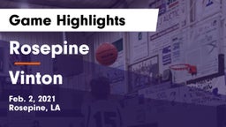 Rosepine  vs Vinton  Game Highlights - Feb. 2, 2021